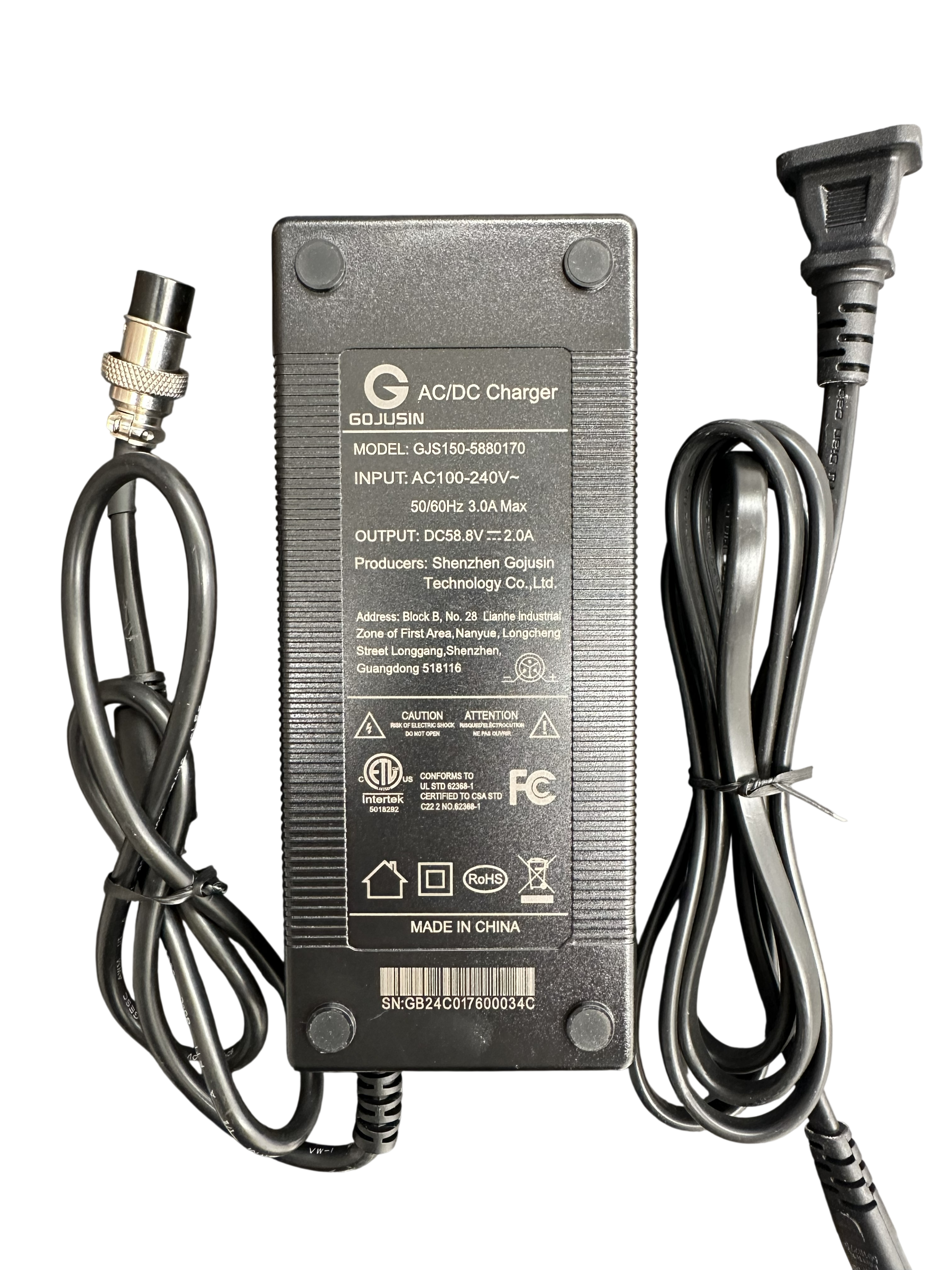 cargador patineta 52V